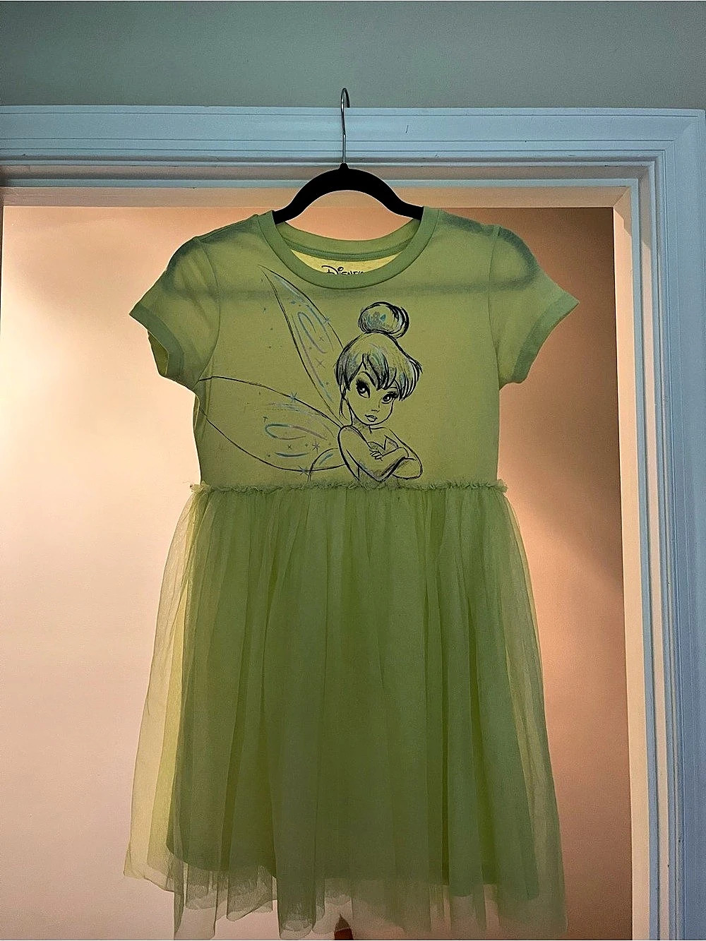 Disney Tinker Bell Lime Green Tulle Tutu Dress - Size L plus Halloween costume